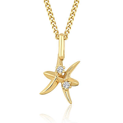0,03 Karat Pırlantalı Balık Burcu Charm Kolye (1)