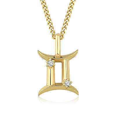 0,03 Karat Pırlantalı İkizler Burcu Charm Kolye (1)
