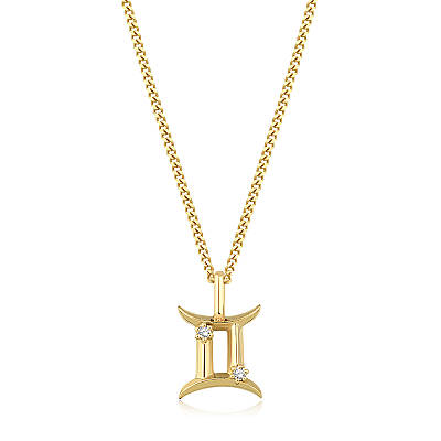 0,03 Karat Pırlantalı İkizler Burcu Charm Kolye Ucu (1)