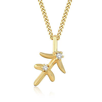 0,03 Karat Pırlantalı Yay Burcu Charm Kolye (1)
