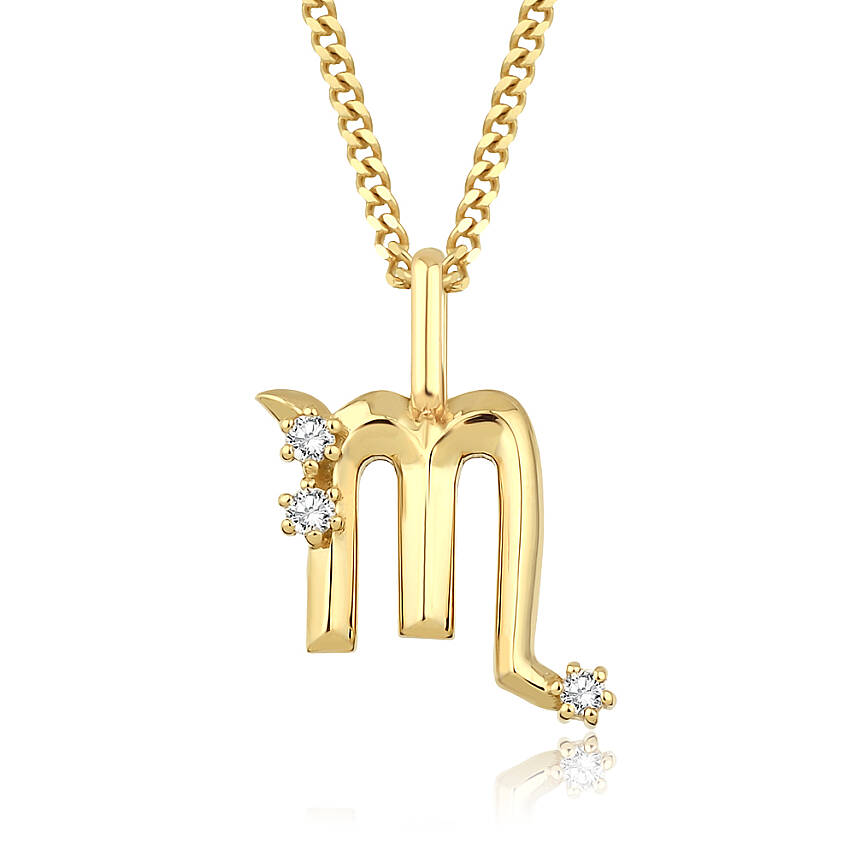 0,04 Karat Pırlantalı Akrep Burcu Charm Kolye - 2