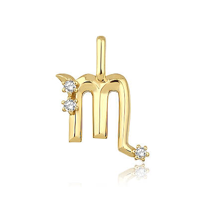 0,04 Karat Pırlantalı Akrep Burcu Charm Kolye Ucu