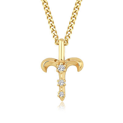 0,04 Karat Pırlantalı Koç Burcu Charm Kolye (1)