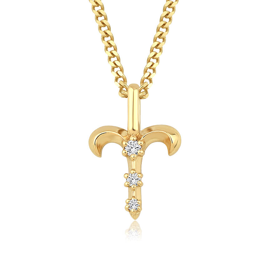 0,04 Karat Pırlantalı Koç Burcu Charm Kolye - 2