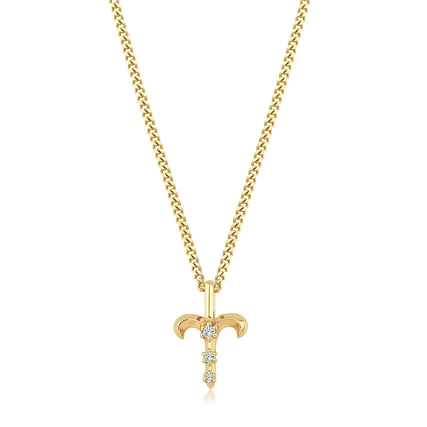 0,04 Karat Pırlantalı Koç Burcu Charm Kolye - 1