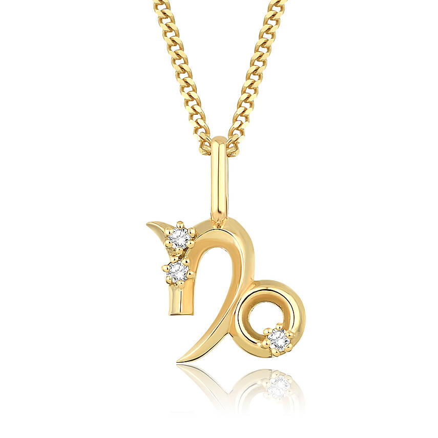 0,04 Karat Pırlantalı Oğlak Burcu Charm Kolye - 2