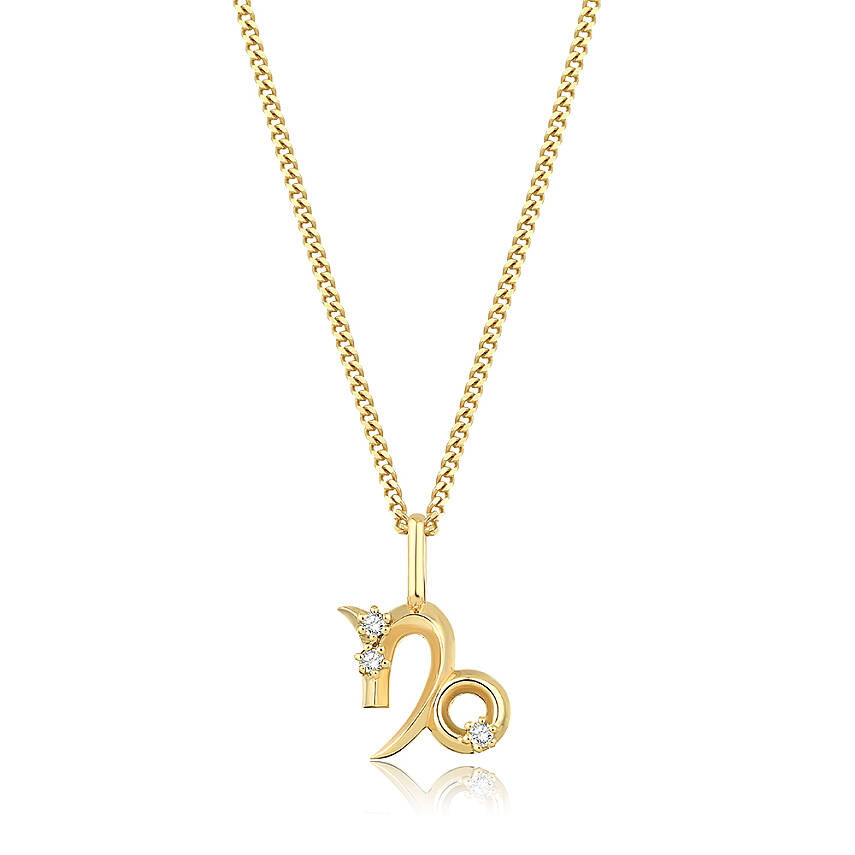 0,04 Karat Pırlantalı Oğlak Burcu Charm Kolye Ucu - 2