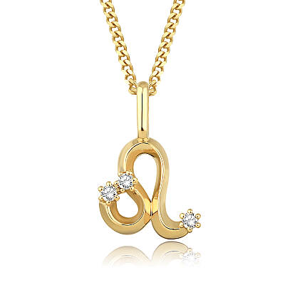 0,05 Karat Pırlantalı Aslan Burcu Charm Kolye (1)