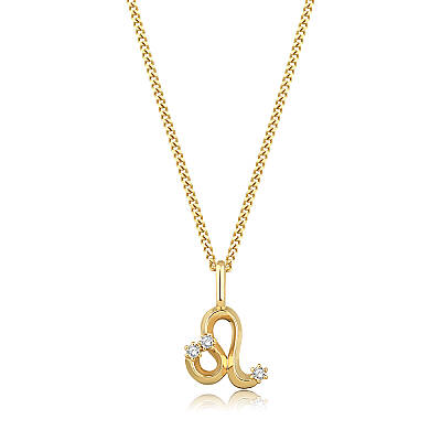 0,05 Karat Pırlantalı Aslan Burcu Charm Kolye