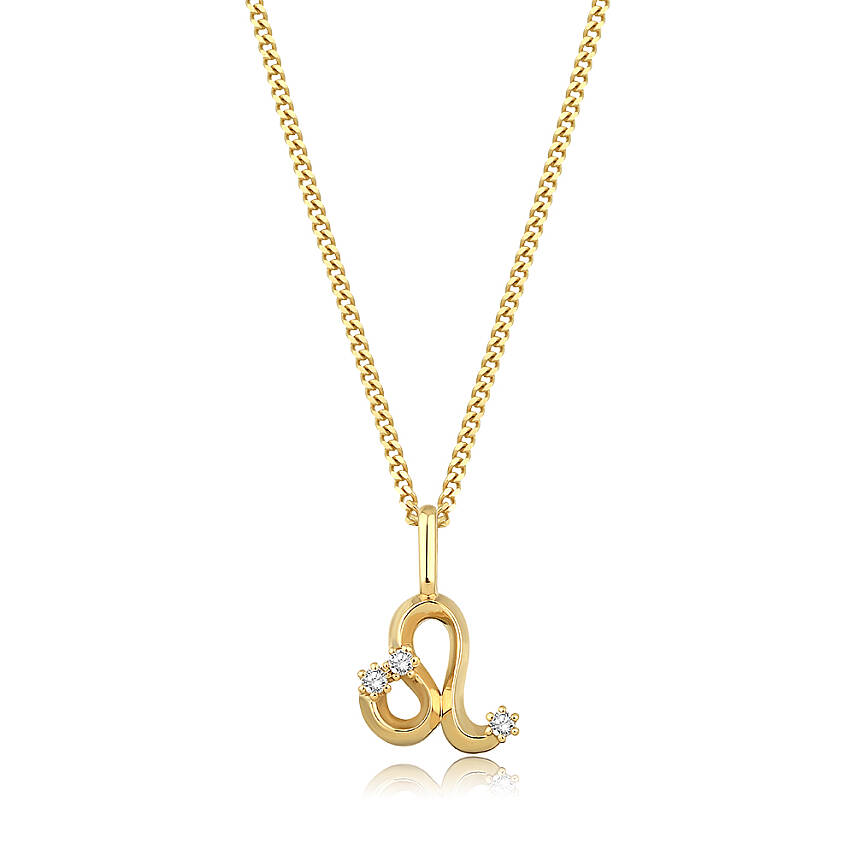 0,05 Karat Pırlantalı Aslan Burcu Charm Kolye Ucu - 2