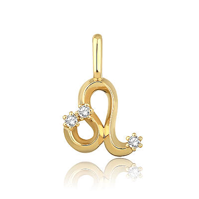 0,05 Karat Pırlantalı Aslan Burcu Charm Kolye Ucu