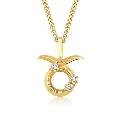0,05 Karat Pırlantalı Boğa Burcu Charm Kolye (1)