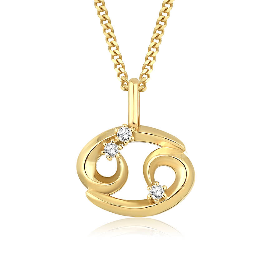 0,05 Karat Pırlantalı Yengeç Burcu Charm Kolye - 2