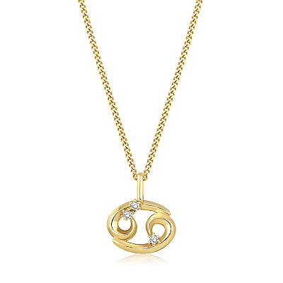 0,05 Karat Pırlantalı Yengeç Burcu Charm Kolye