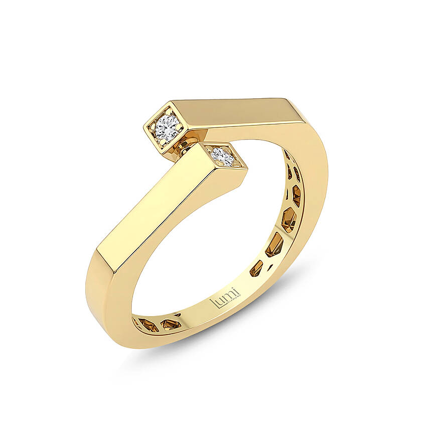 0,08 Karat Minimal Tasarım Pırlanta Yüzük - 2