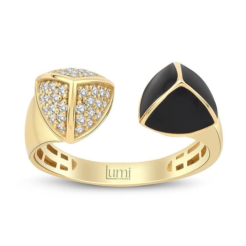0,24 Karat Siyah Mineli Yüzük - 1
