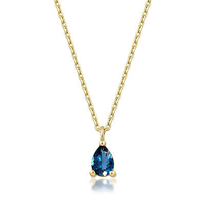 0,34 Karat Aralık Ayı Doğum Taşı Damla Mavi Topaz Charm Kolye Ucu (1)