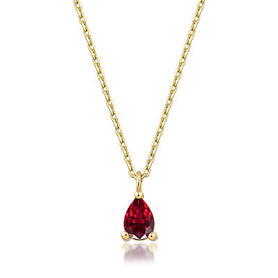 0,34 Karat Ocak Ayı Doğum Taşı Damla Garnet Charm Kolye Ucu (1)
