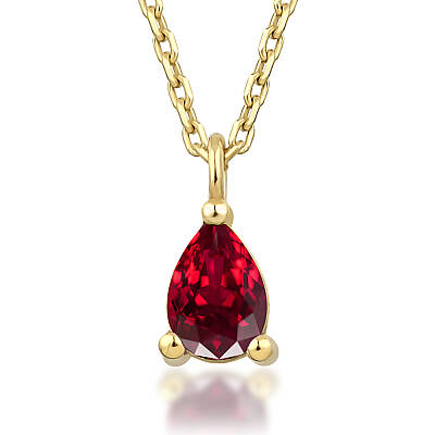 0,34 Karat Ocak Ayı Doğum Taşı Damla Garnet Kolye (1)