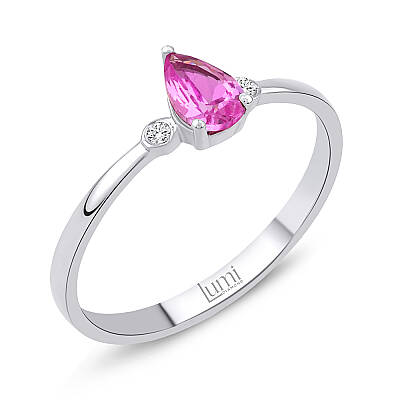 0,45 Karat Pembe Safir ve Pırlanta Yüzük (1)