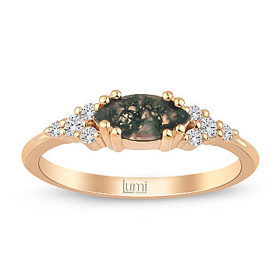 0,57 Karat Moss Agate Taşlı Pırlanta Yüzük