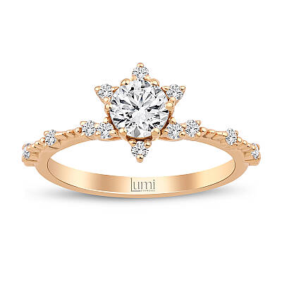 0,77 Karat Tektaş Lotus Vintage Yüzük