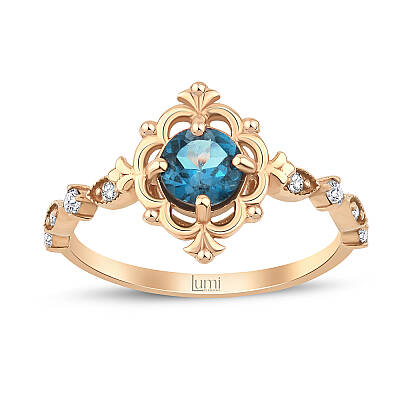 1,06 Karat Safir Pırlanta Vintage Yüzük