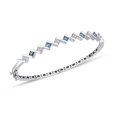 1,27 Karat London Blue Topaz Pırlanta Kelepçe
