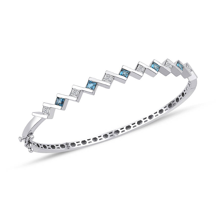 1,27 Karat London Blue Topaz Pırlanta Kelepçe - 1