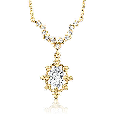 O,60 Karat Oval Tanzanit Vintage Pırlanta Kolye (1)